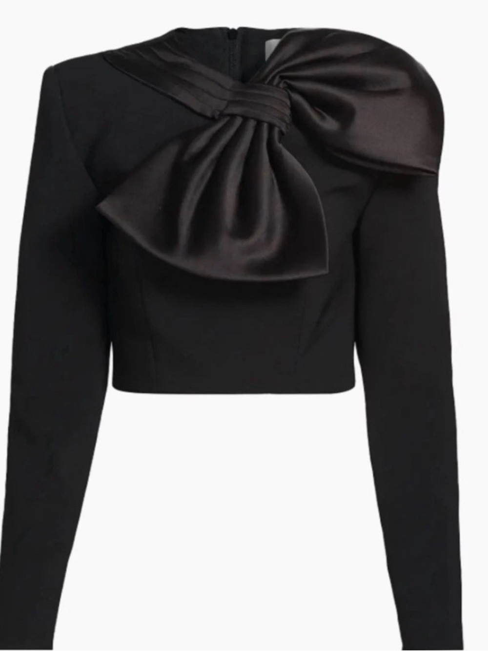 Ronny KoBo Arlet Bow Cropped Long-Sleeve Top XL